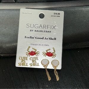 SUGARFIX by Baublebar Feeling good as a shell  Red, White and Gold 🦀🐚